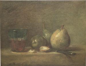 Jean Baptiste Simeon Chardin Pears Walnuts and a Glass of Wine (mk05) oil painting image
